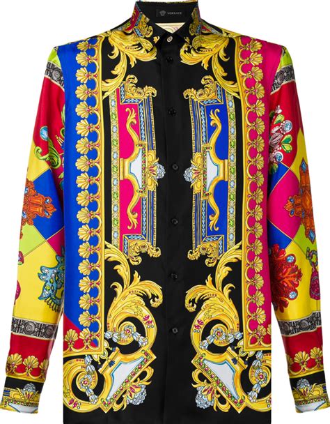 versace multicolor star woven shirt|Versace shirts online.